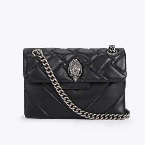 Kurt Geiger Handbags - Kurt Geiger Mini Kensington- Black- Silver Hardware Quilted Leather Shoulder Bag